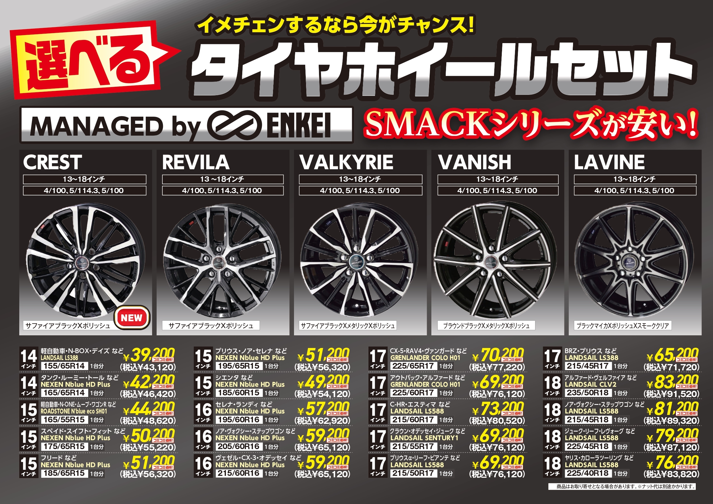 新品ネクセンタイヤホイールセット215/45R17