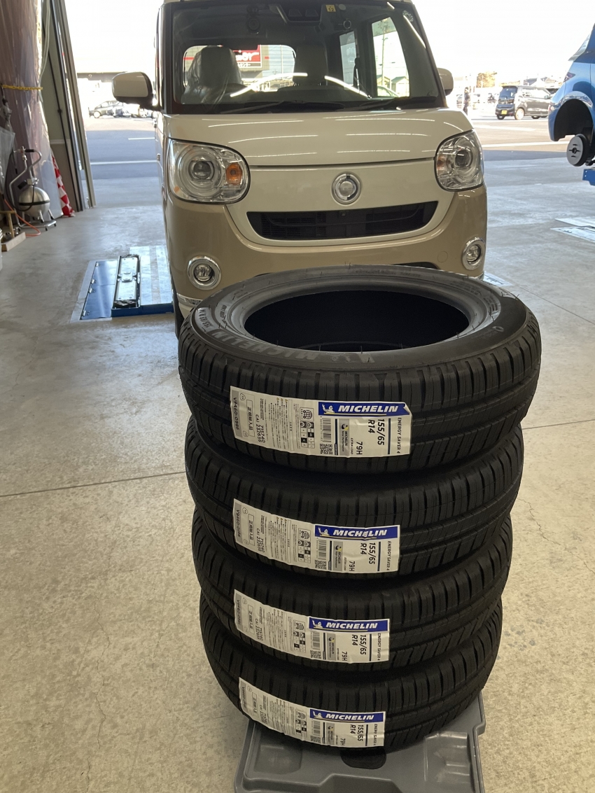 ムーヴ キャンバス 155/65R14 ミシュラン タイヤ交換☆｜バロータイヤ 